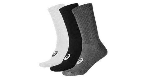 Pack de 3 paires de chaussettes asics crew gris unisex