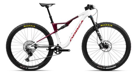 Orbea oiz h10 mtb con suspensión total shimano xt 12s 29'' blanco chic shadow coral rojo 2023 m / 165-180 cm