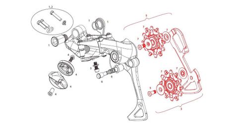 Sram polea desviador trasero y caja interior ex1 8s