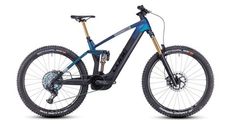 Cube stereo hybrid 160 hpc slt 750 27.5 electric full suspension mtb sram xx1 eagle axs 12v 750 wh 27.5'' nebula blue carbon gris 2023