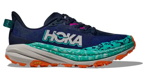 Hoka speedgoat 6 trailrunning-schuhe blau/grün/orange damen