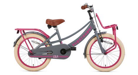 Velo enfant supersuper lola filles 18 pouces gris rose