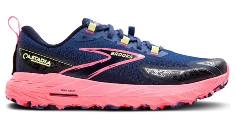 Brooks cascadia 18 trailrunning-schuhe blau/pink damen