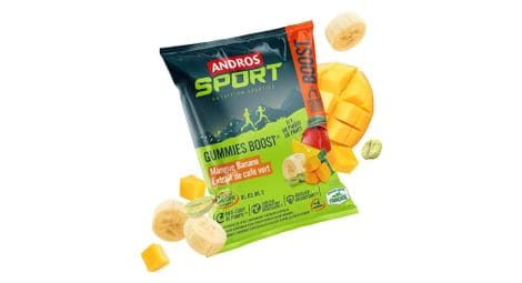 Andros sport energy gummies boost mango/plátano/café verde 30g