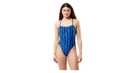Bañador Speedo Club Training con espalda de red estampada, azul, para mujer