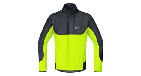 Gore wear c5 windstopper thermo trail jacket black fluorescent yellow