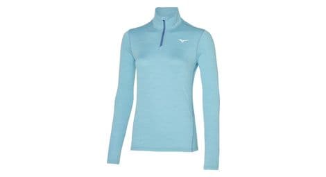 Maillot manches longues 1/2 zip mizuno impulse core bleu femme