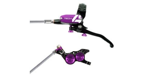 hope tech 4 v4 disc break   back schwarz   lila geflochtener schlauch