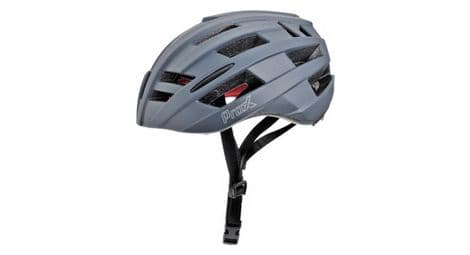 Casque de vélo route/mtb - 52-58cm - bleu mat-gris - lumière rouge