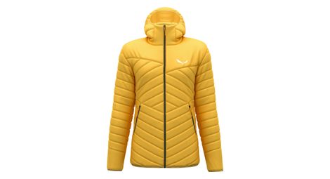 Chaqueta de plumón con capucha salewa brenta amarillo