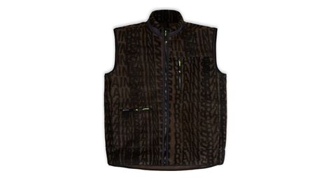 Rains Heavy Fleece Unisex Ärmellose Weste Wood-Black Monogram