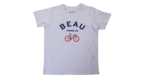 Camiseta blanca de manga corta rubb'r beau para niños