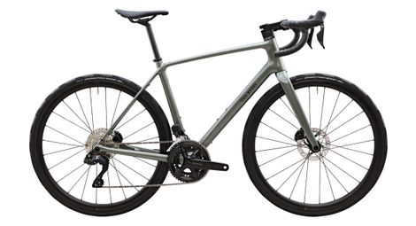 Vélo de Route Van Rysel EDR CF Ultra Shimano 105 Di2 12V 700mm Vert Kaki
