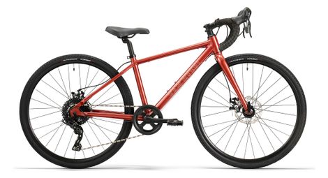 Bicicletta da gravel bambino van rysel gravel 500 microshift 10v 26'' rosso