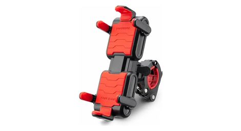 Support de téléphone vélo six griffes rockbros rouge et noir