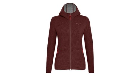 Veste a capuche femme salewa woolen 2l rouge