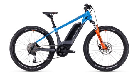 Vtt électrique semi-rigide enfant cube acid 240 hybrid rookie pro 400 shimano alivio/altus 9v 400 wh 24 gris bleu orange actionteam 2023 7 - 10 ans