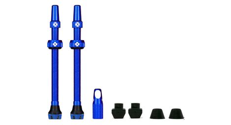 Kit de valve muc off tubeless v2 paire 80mm bleu