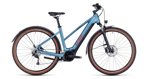 Cube nuride hybrid performance 625 allroad trapeze elektrische hybride fiets shimano alivio 9s 625 wh 29'' metaal blauw 2024