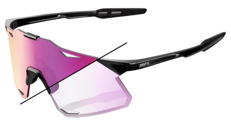 Lunettes 100% Hypercraft Gloss Black / Verres Purple Mirror Photochromic