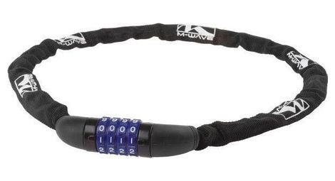 M-wave cadenas à chaîne avec serrure à combinaison ø3,5*900mm - noir