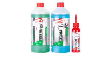 Kit d'entretien vélo bike cleaner 1l + chain cleaner 1l + dry weather lube 125ml