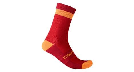 Castelli alpha 18 sokken rood / oranje