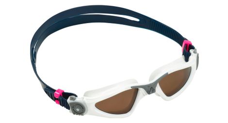 Kayenne small white/grey swim goggles - maroon polarized lens