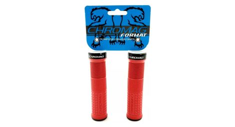 Poignées de vélo verrouillables chromag format single clamp grips rouge