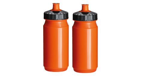2 x 550 ml orange/schwarze Wasserflasche