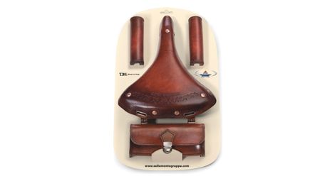 Selle Monte Grappa Set Charleston Oxford en cuir brun - 3 pièces élégantes