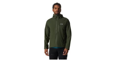 Mountain hardwear giacca impermeabile da uomo verde elasticizzata ozonic green