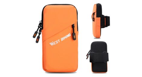 Brassard de sport pour smartphone running fitness - orange