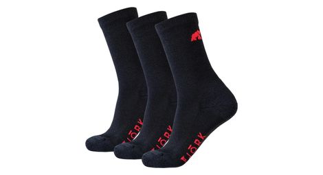 Chaussettes classic cut - pack de 3 en laine mérinos - noir