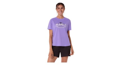 Asics fujitrail logo purple women s short sleeve shirt