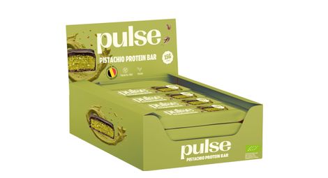 Barre protéinée bio & cru (raw) - pistache & chocolat noir - 14g protéine - pack 12x55g