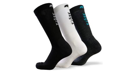 Chaussettes fresh cut - légères et respirantes en mérinos - trio pack noir blanc gris
