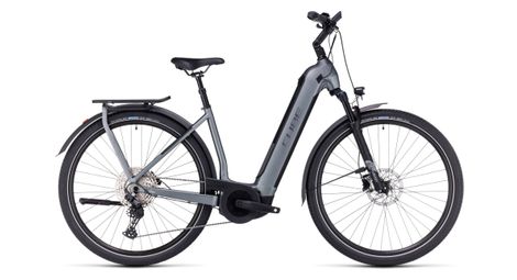 Cube kathmandu hybrid pro 750 easy entry elektrische stadsfiets shimano deore 11s 750 wh 700 mm flash grey 2023