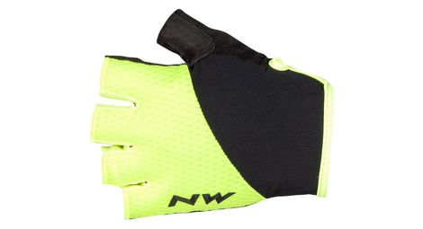 Par de guantes cortos northwave fast grip amarillo / negro