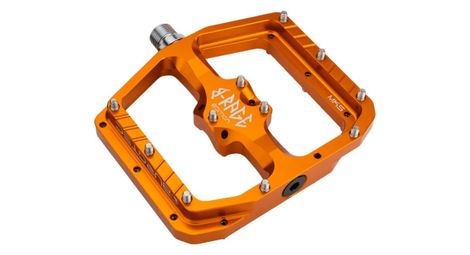 Coppia di pedali burgtec penthouse flat mk5 b-rage edition - iron bro / orange