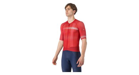 Maillot de manga corta a/c para hombre rojo negro
