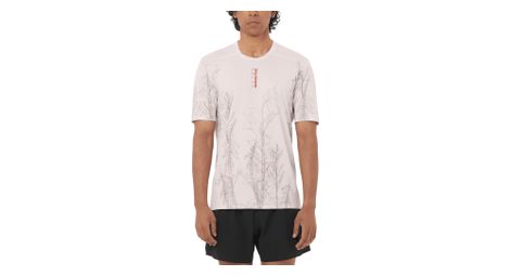 salomon s lab ultra print short sleeve shirt white red men s