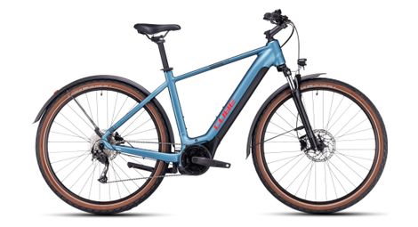 Cube nuride hybrid performance 625 allroad elektrische hybride fiets shimano alivio 9s 625 wh 29'' metaal blauw 2023