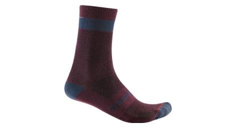 Chaussettes castelli alpha 18 bordeaux/gris