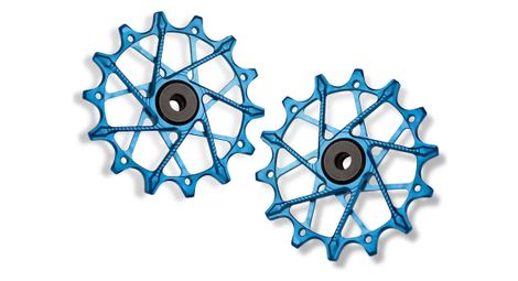 Paire de galets de dérailleur garbaruk pour shimano 12v bleu