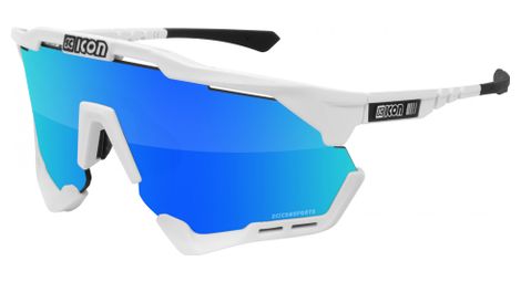 Lunettes scicon aeroshade xl blanc brillant / bleu miroir