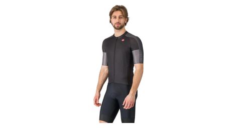 Maillot de manga corta castelli entrata 6 hombre negro gris