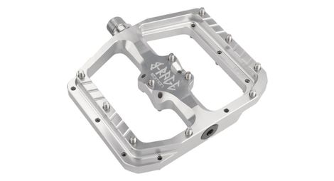 Paire de pédales plates burgtec penthouse flat mk5 b-rage edition pedals - rhodium silver / argent