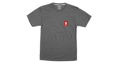 Chrome vertical short sleeve t-shirt grey / red