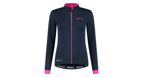 Maillot Manches Longues Velo Rogelli Essential - Femme - Bleu/Rose